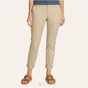 Eddie Bauer women’s  New size 16 Boyfriend slim Chino Pants stretch mid rise